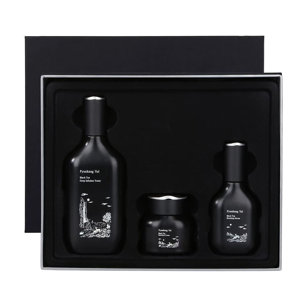 Набір для обличчя Pyunkang Yul Black Tea Line Gift Set (тонер, 130 мл + сироватка, 45 мл + крем, 60 мл)